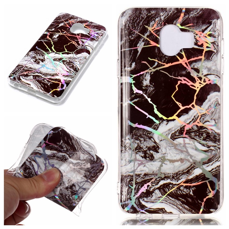 

Marble Pattern Electroplated IMD TPU Back Case for Samsung Galaxy J4 (2018) - Black / White