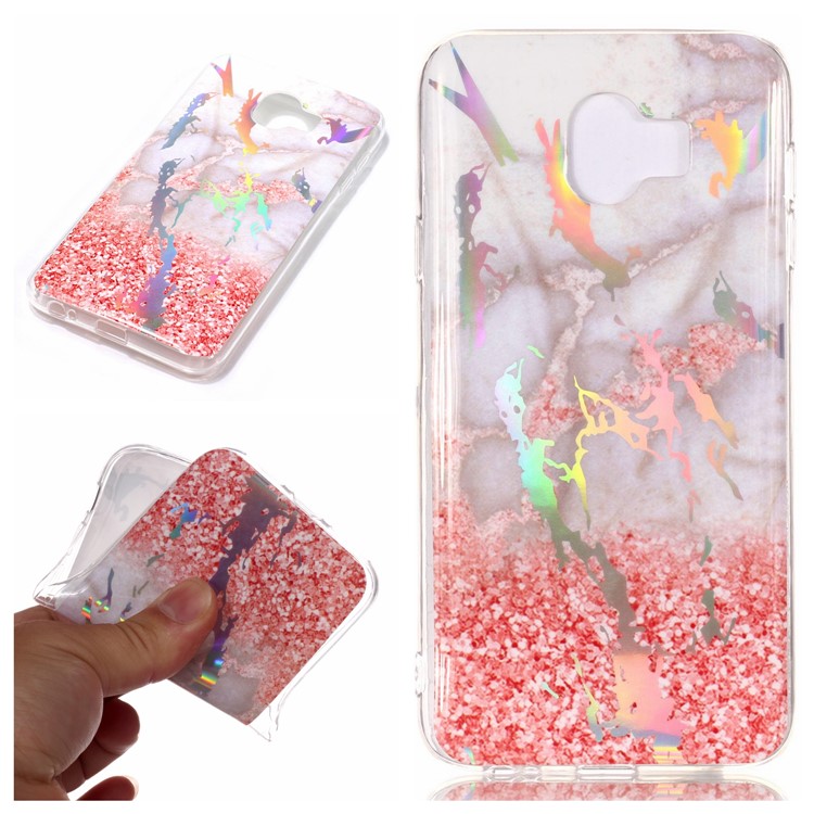 

Marble Pattern Electroplated IMD TPU Soft Case for Samsung Galaxy J4 (2018) - Grey / Pink