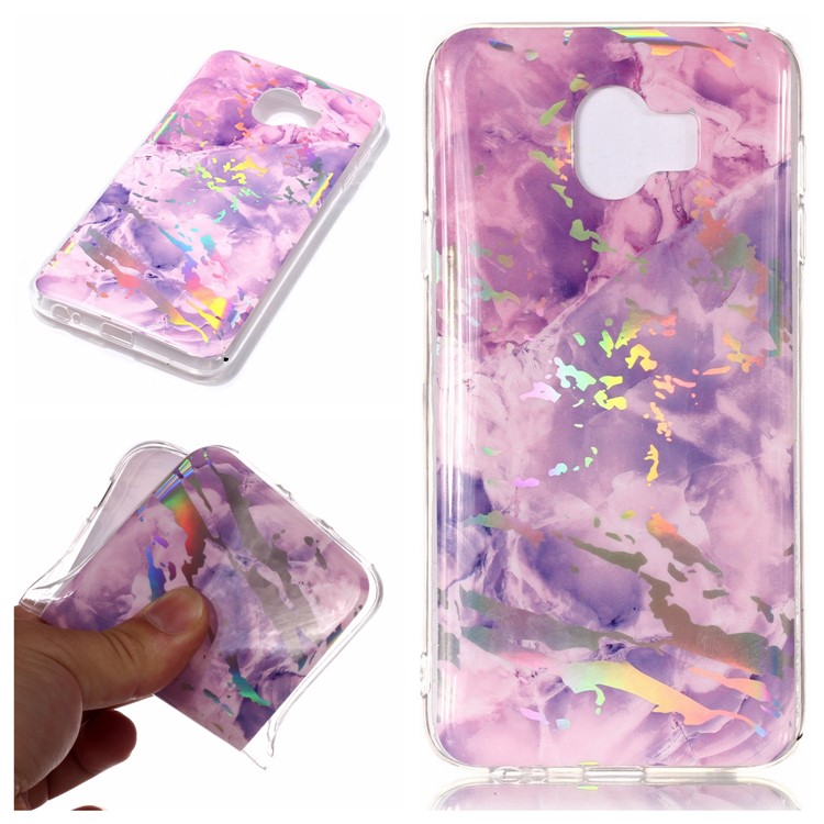 

Marble Pattern Electroplated IMD TPU Shell Cover Case for Samsung Galaxy J4 (2018) - Purple