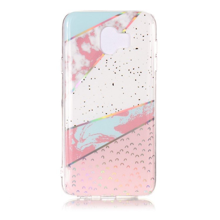 Marble Pattern Electroplated IMD TPU Protection Case for Samsung Galaxy J4 (2018) - White / Pink-2