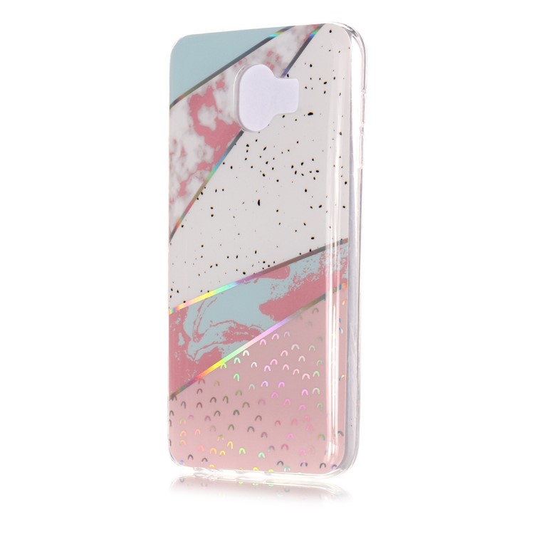 Marble Pattern Electroplated IMD TPU Protection Case for Samsung Galaxy J4 (2018) - White / Pink-3