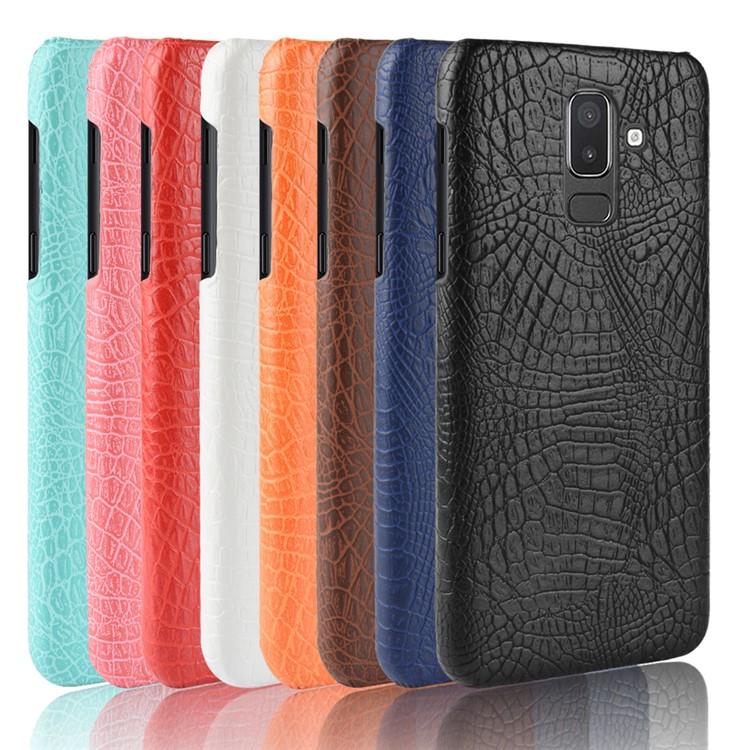 Crocodile Texture PU Leather Coated PC Mobile Case for Samsung Galaxy J8 (2018) - Black-5