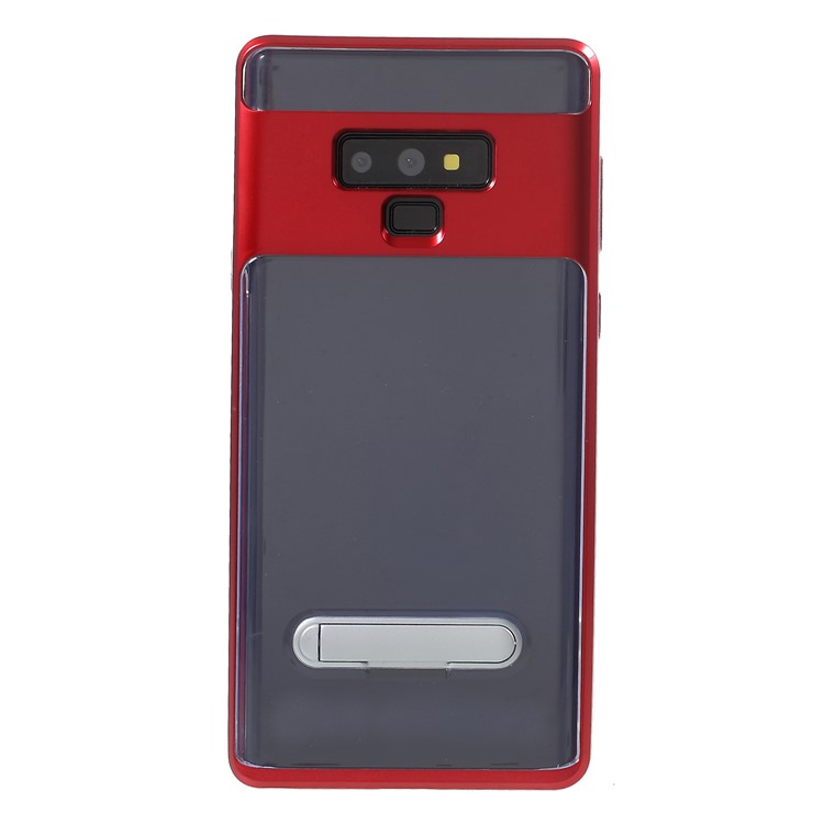 Clear Back PC + TPU Kickstand Combo Phone Case for Samsung Galaxy Note9 N960 - Red-3