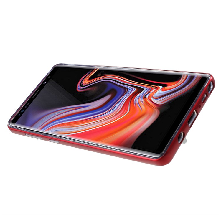Clear Back PC + TPU Kickstand Combo Phone Case for Samsung Galaxy Note9 N960 - Red-4