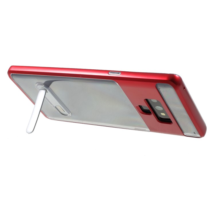 Clear Back PC + TPU Kickstand Combo Phone Case for Samsung Galaxy Note9 N960 - Red-5