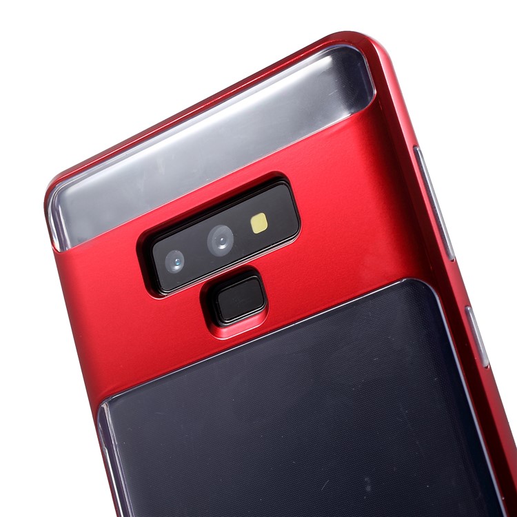 Clear Back PC + TPU Kickstand Combo Phone Case for Samsung Galaxy Note9 N960 - Red-7