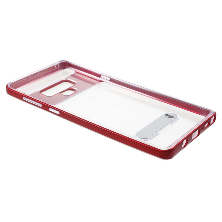 Clear Back PC + TPU Kickstand Combo Phone Case for Samsung Galaxy Note9 N960 - Red-8