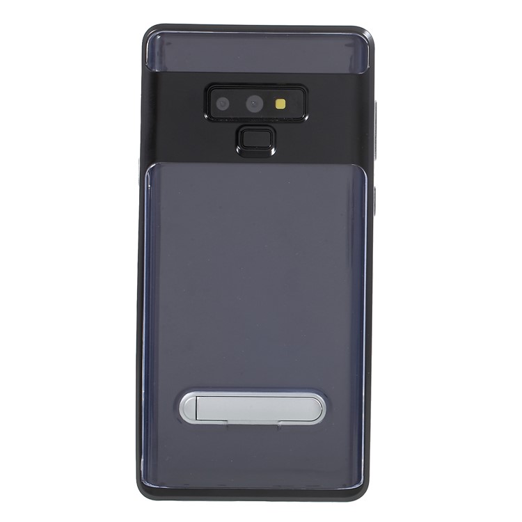 

Чистая Задняя Панель ПК + TPU Подставка Для Сотового Телефона Для Samsung Galaxy Note9 N960 - Черный