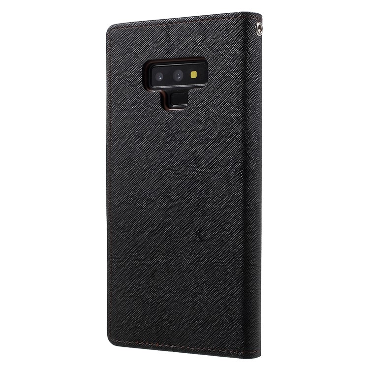 MERCURY GOOSPERY Fancy Flip Leather Stand Protective Case for Samsung Galaxy Note9 N960 - Brown / Black-3