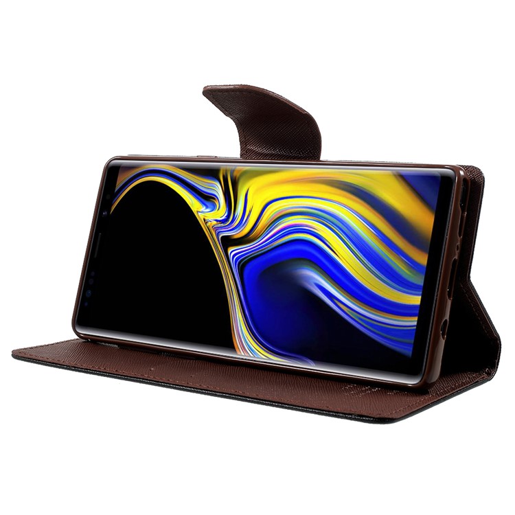 MERCURY GOOSPERY Fancy Flip Leather Stand Protective Case for Samsung Galaxy Note9 N960 - Brown / Black-4