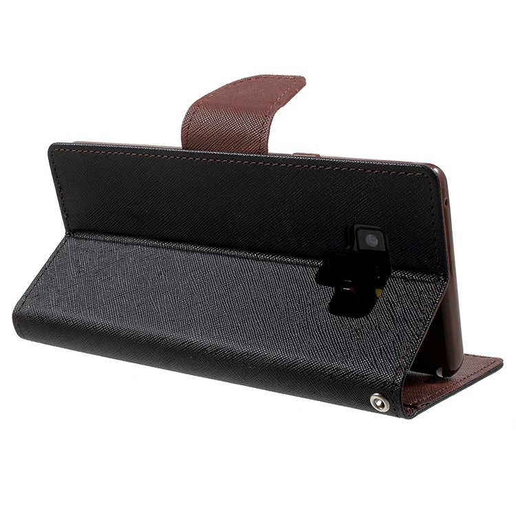 MERCURY GOOSPERY Fancy Flip Leather Stand Protective Case for Samsung Galaxy Note9 N960 - Brown / Black-5