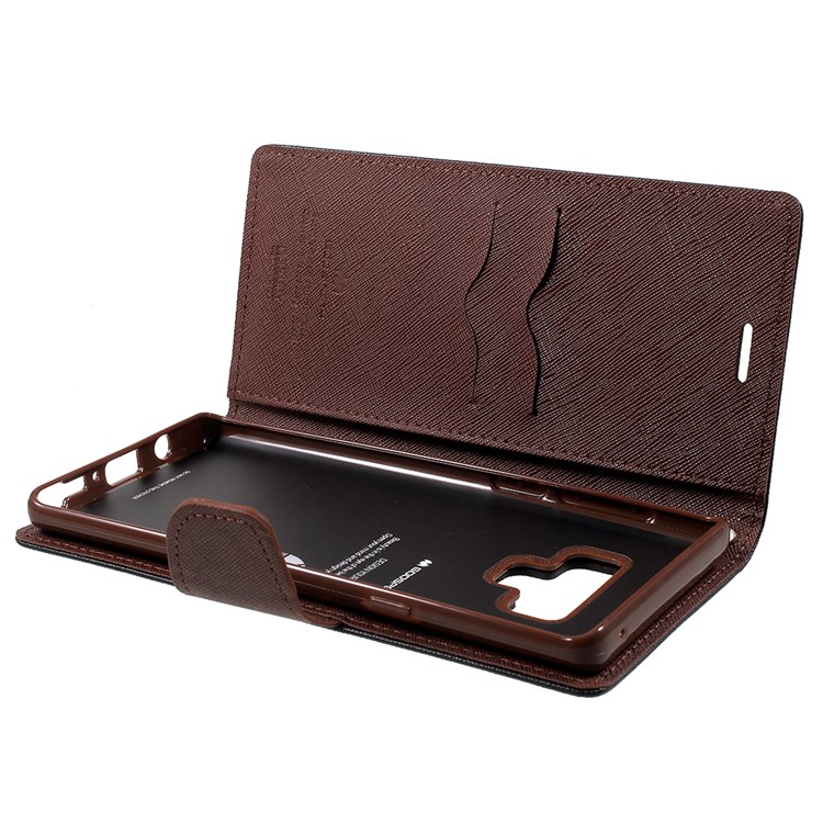 MERCURY GOOSPERY Fancy Flip Leather Stand Protective Case for Samsung Galaxy Note9 N960 - Brown / Black-8