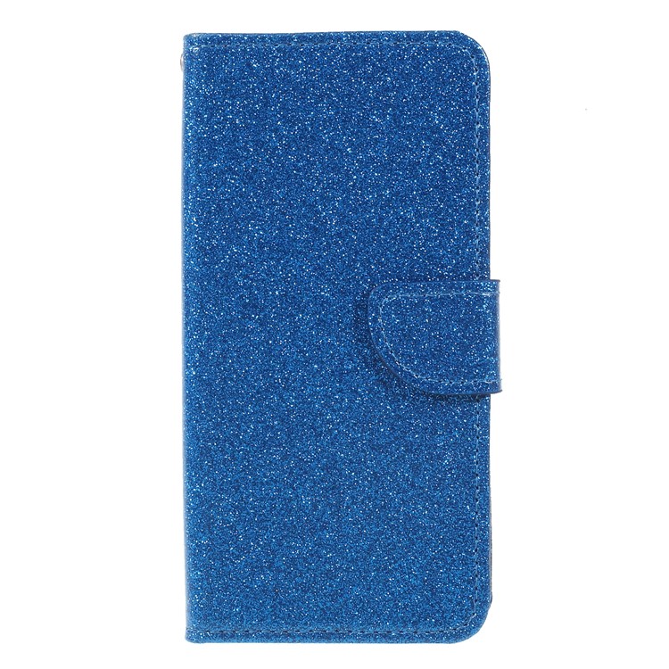 

Флеш-пудра Кожаный Чехол Для Кошелька Для Галактики Samsung J3 (2018) J337 / Звезда J3 - Синий