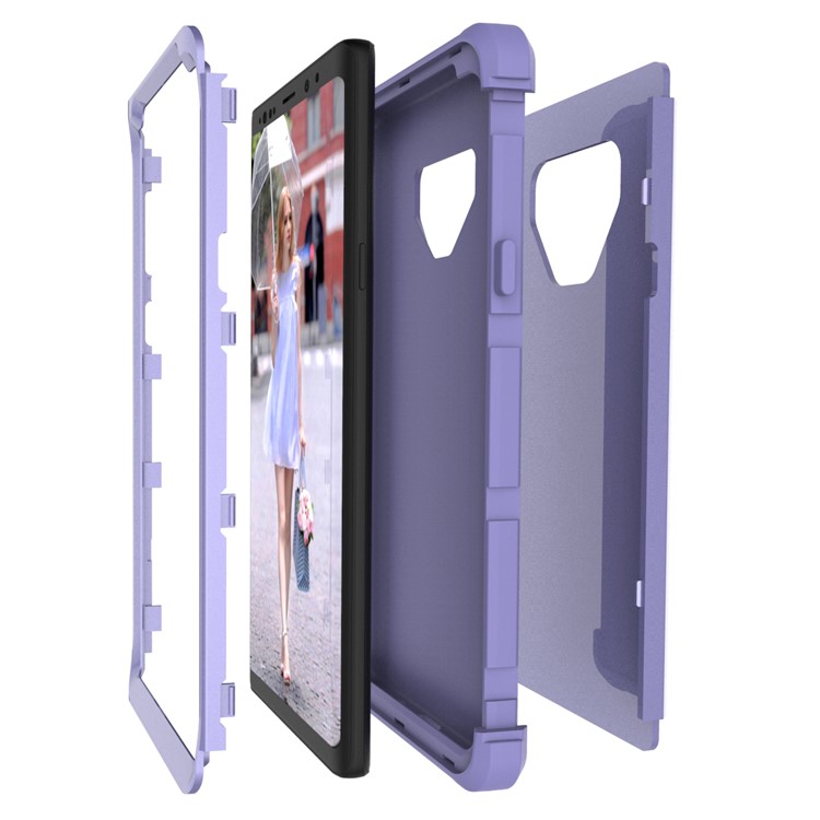 Anti-dust Shock Proof Silicone + PC Back Casing for Samsung Galaxy Note9 N960 - Purple-3
