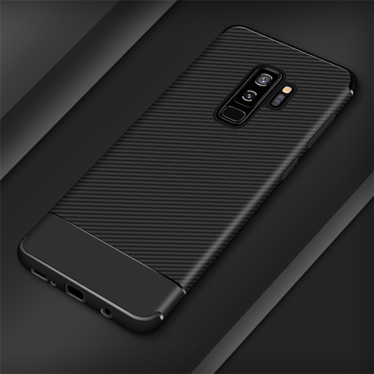 

Углеродное Волокно Текстура Мягкий Чехол Для Телефона TPU Для Галактики Samsung S9 + SM-G965 - Черный, Galaxy S9+