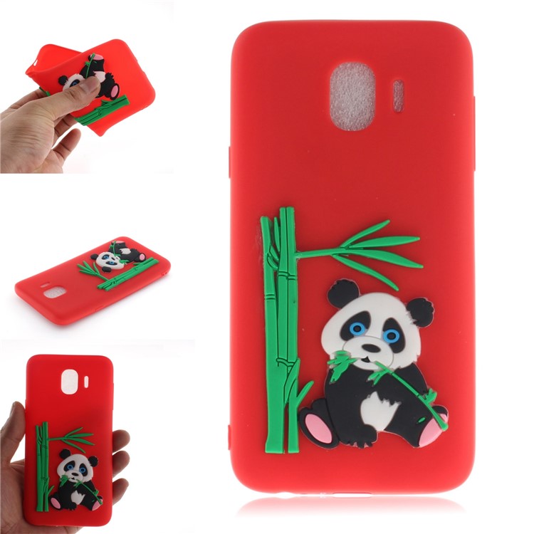 

3D Panda Bamboo TPU Phone Casing for Samsung Galaxy J4 (2018) - Red