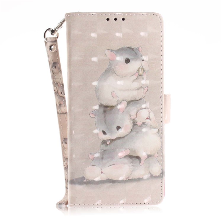 Patterned Wallet Stand Leather Cellphone Cover for Samsung Galaxy Note9 N960 - Hamsters-3