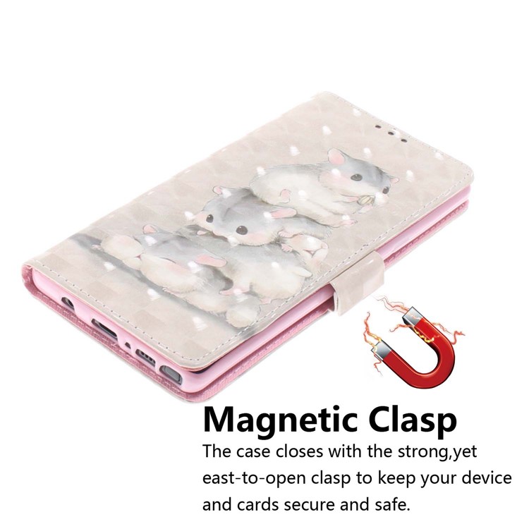 Patterned Wallet Stand Leather Cellphone Cover for Samsung Galaxy Note9 N960 - Hamsters-5