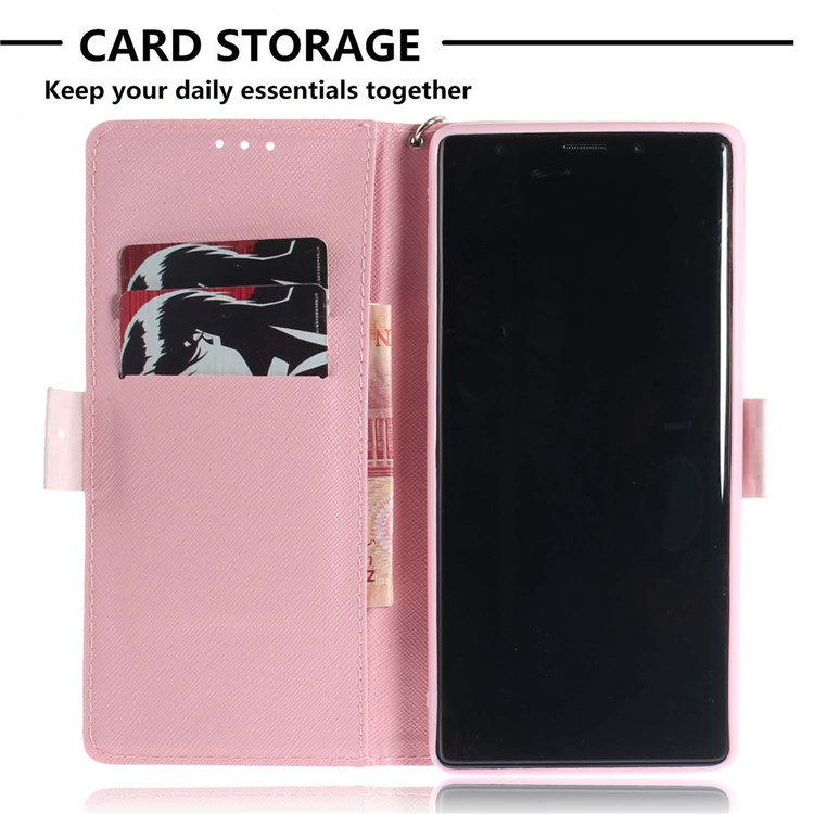 Patterned Wallet Stand Leather Cellphone Cover for Samsung Galaxy Note9 N960 - Hamsters-10