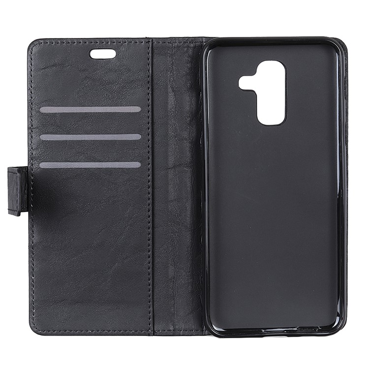 Retro-Stil Ledertasche Für Samsung Galaxy A6 + (2018) / A9 Sterne Lite - Schwarz-7