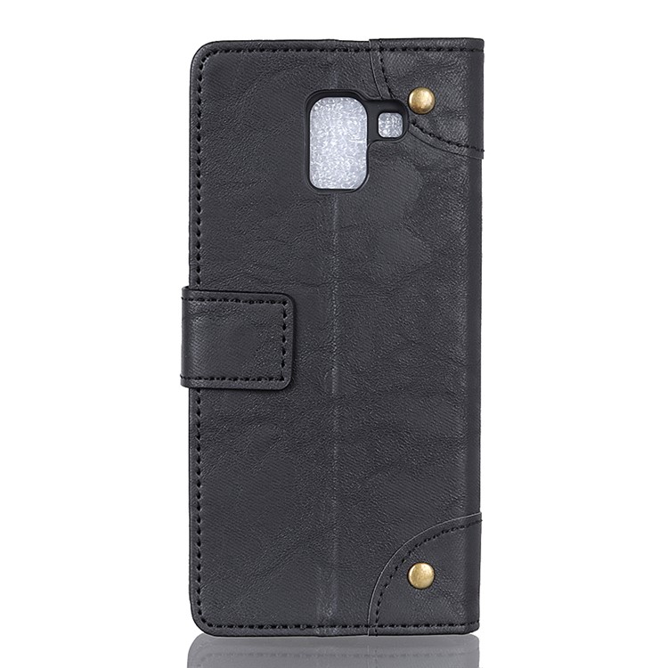 Caso De Carteira De Couro Estilo Retro Para Samsung Galaxy J6 (2018) - Preto-6