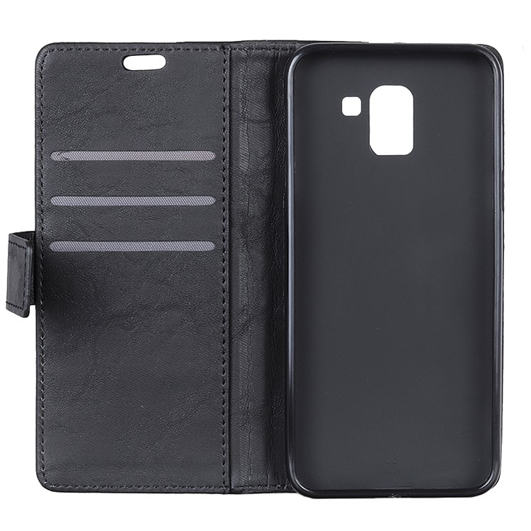 Caso De Carteira De Couro Estilo Retro Para Samsung Galaxy J6 (2018) - Preto-7
