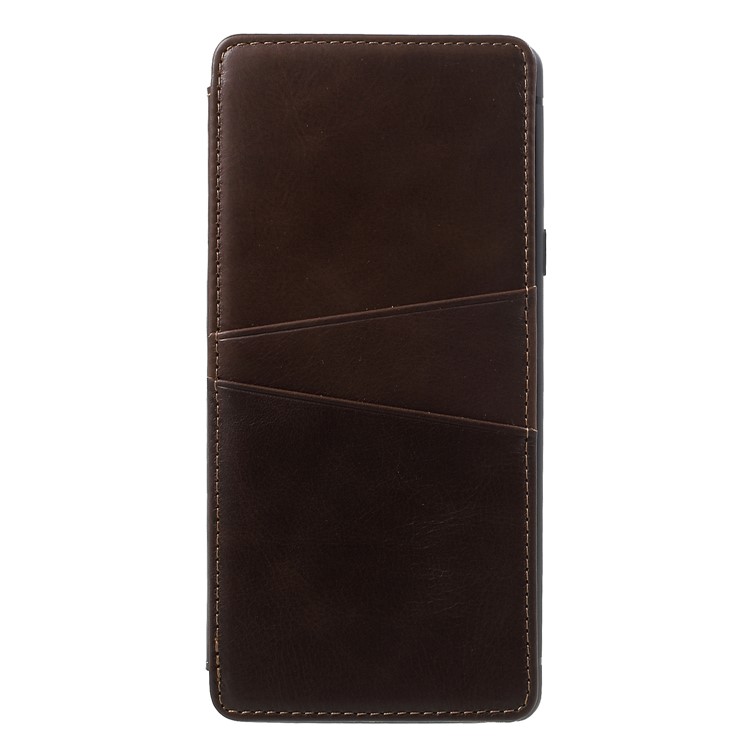 

Flip Stand Card Slot Genuine Leather Shell for Samsung Galaxy Note9 N960 - Coffee