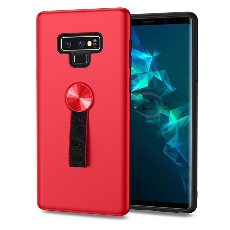

Hybrid PC and TPU Phone Cover with Finger Ring Holder for Samsung Galaxy Note9 N960 - Red