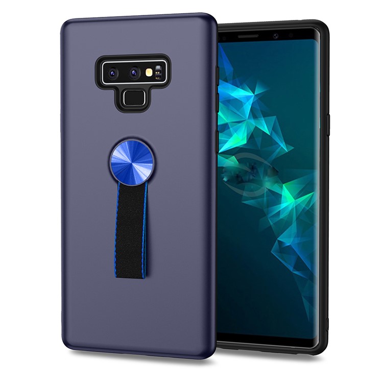 

Hybrid PC and TPU Phone Shell with Finger Ring Holder for Samsung Galaxy Note9 N960 - Dark Blue