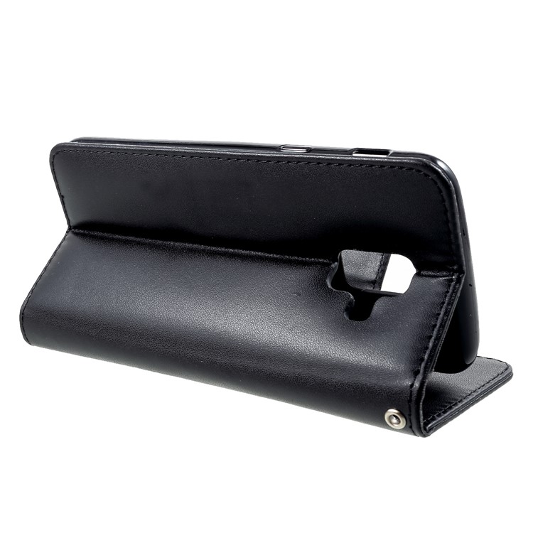 PU Leather Wallet Stand Mobile Phone Cover for Samsung Galaxy A6 (2018) - Black-3