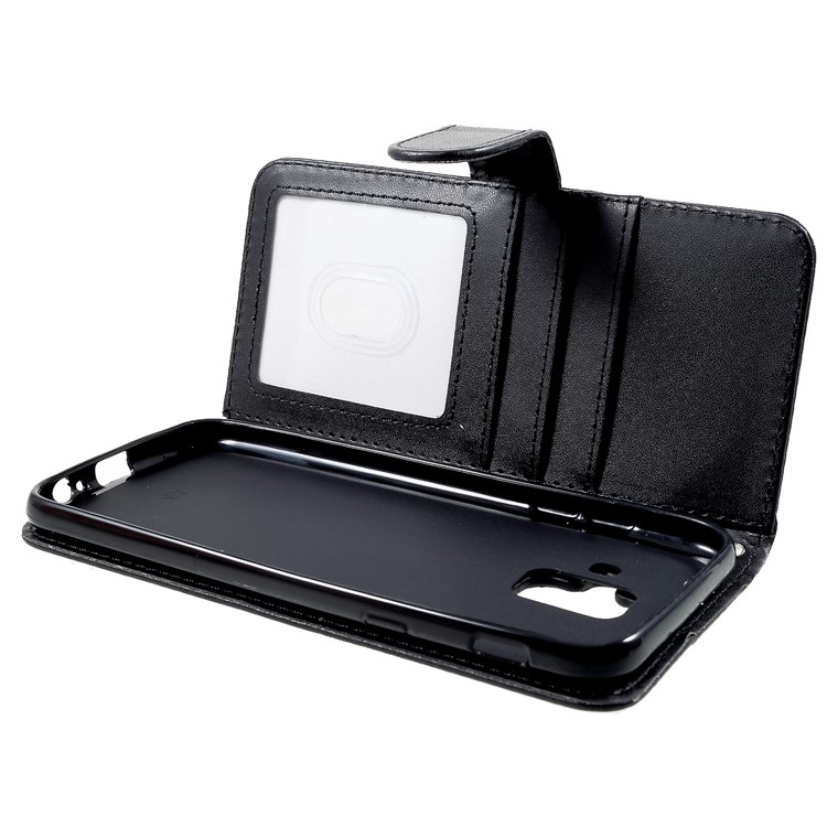 PU Leather Wallet Stand Mobile Phone Cover for Samsung Galaxy A6 (2018) - Black-6