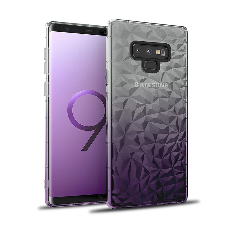 

Gradient Color 3D Diamond Grain Shockproof TPU Back Case for Samsung Galaxy Note9 N960 - Dark Purple