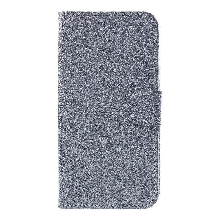 

Glittery Powder Wallet Stand Leather Phone Shell for Samsung Galaxy J4 (2018) - Grey