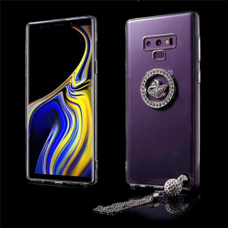 

Diamante Acrylic + TPU Hybrid Cell Phone Case for Samsung Galaxy Note9 N960 - Swan and Ball Chain