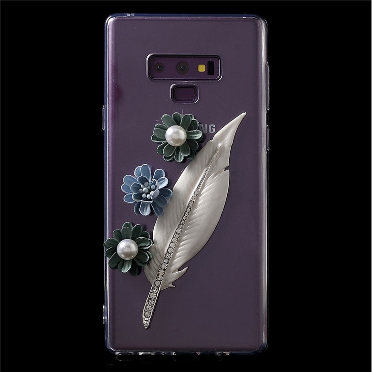 

Diamante Acrylic + TPU Hybrid Protector Case for Samsung Galaxy Note9 N960 - Flower and Feather