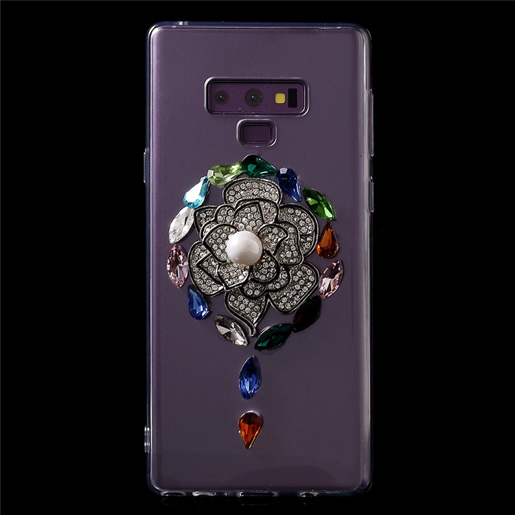 

Rhinestone Decor Acrylic + TPU Hybrid Cover Case for Samsung Galaxy Note9 N960 - Lotus