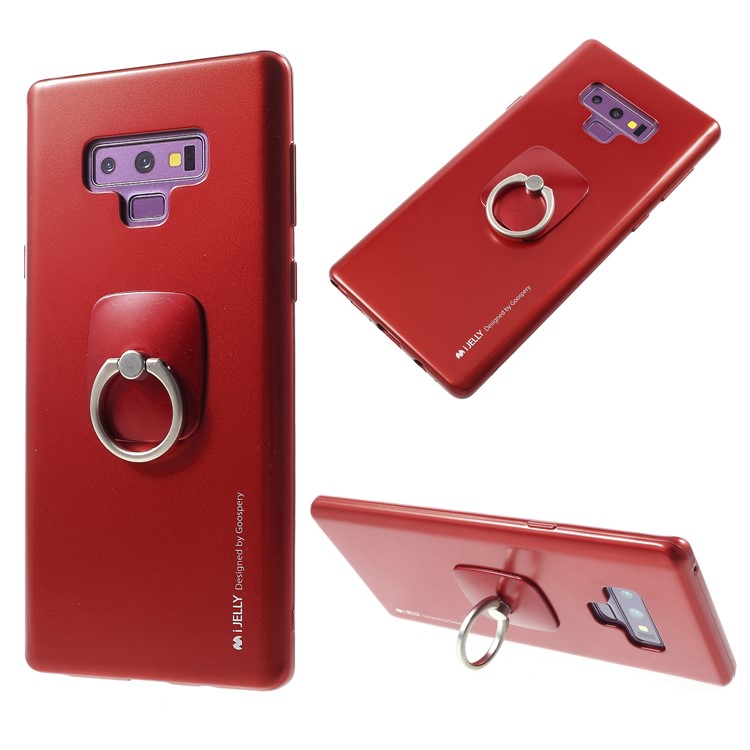 

MERCURY GOOSPERY i JELLY Metal Ring Holder TPU Case for Samsung Galaxy Note9 N960 - Red