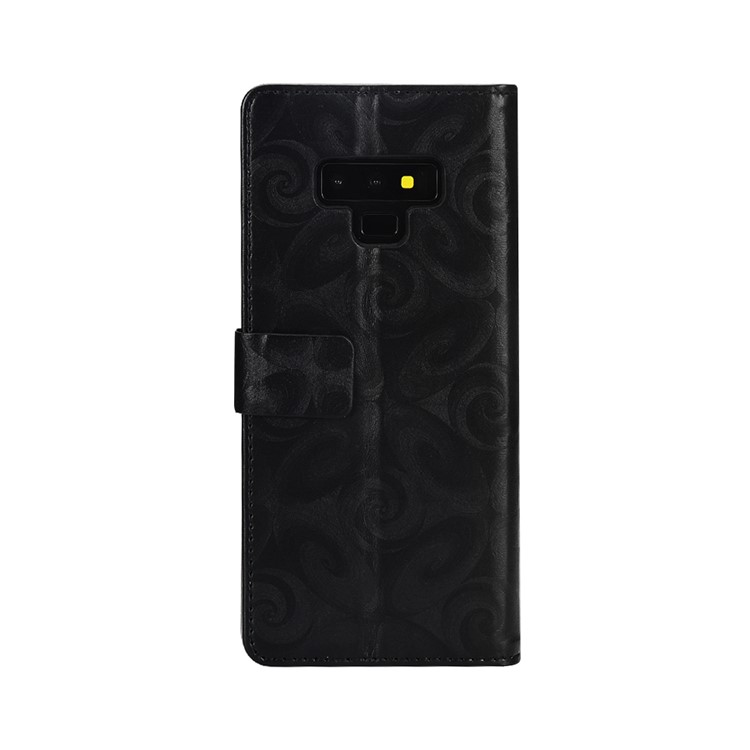 Spiral Texture Wineglass Quick Sand Leather Wallet Case for Samsung Galaxy Note9 SM-N960 - Black-3