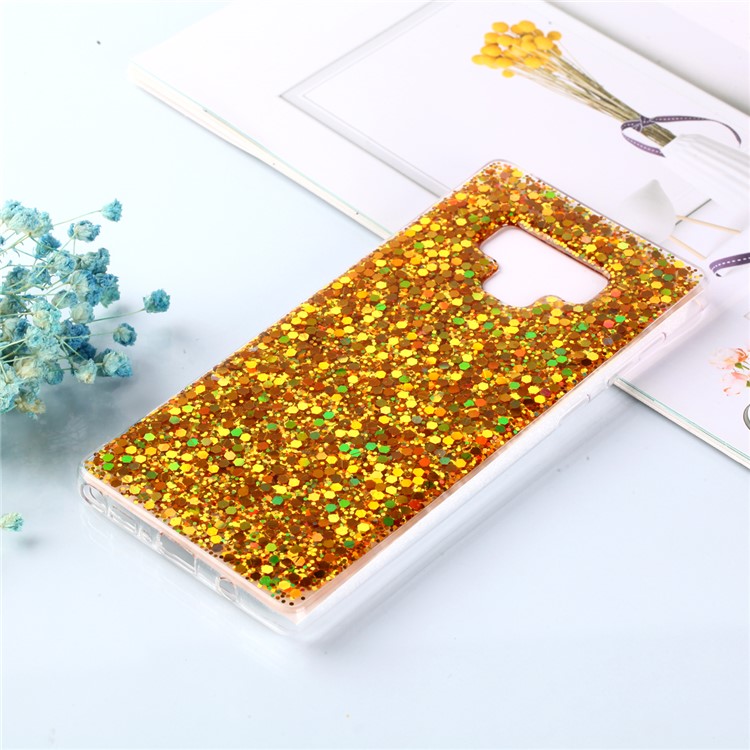 

Цвет Изменяя Sequins Акриловый Случай Защиты TPU Для Галактики Samsung Примечание9 N960 - Золото