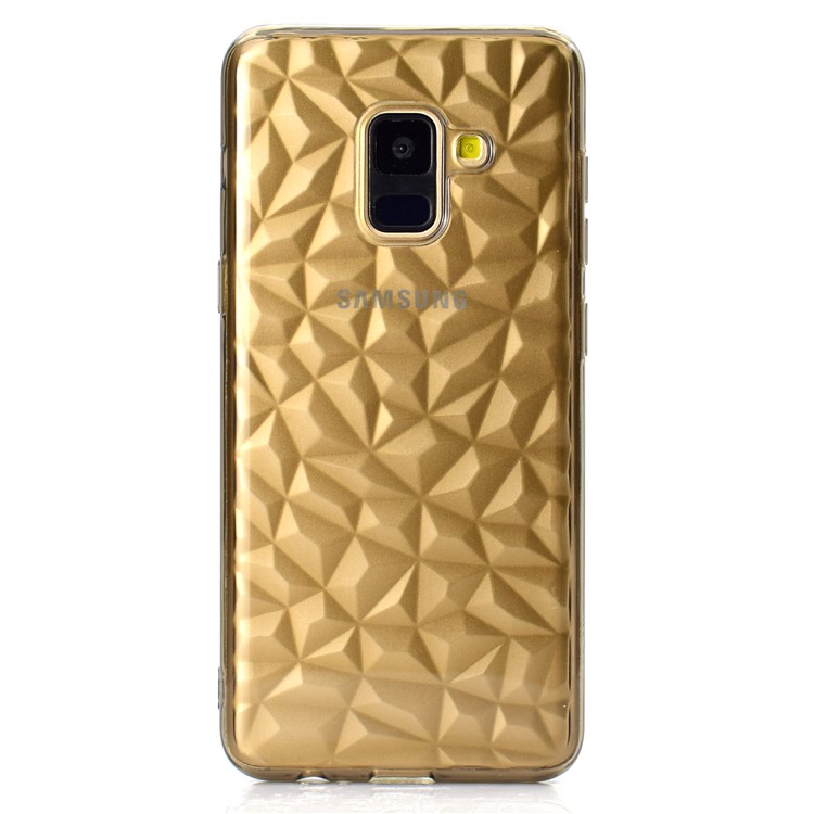 3D Diamond Grain Soft TPU Mobile Phone Case for Samsung Galaxy A8 (2018) - Grey-2