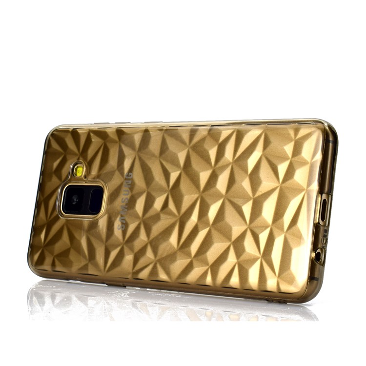 3D Diamond Grain Soft TPU Mobile Phone Case for Samsung Galaxy A8 (2018) - Grey-7