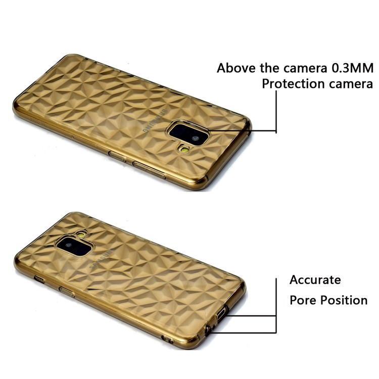3D Diamond Grain Soft TPU Mobile Phone Case for Samsung Galaxy A8 (2018) - Grey-8