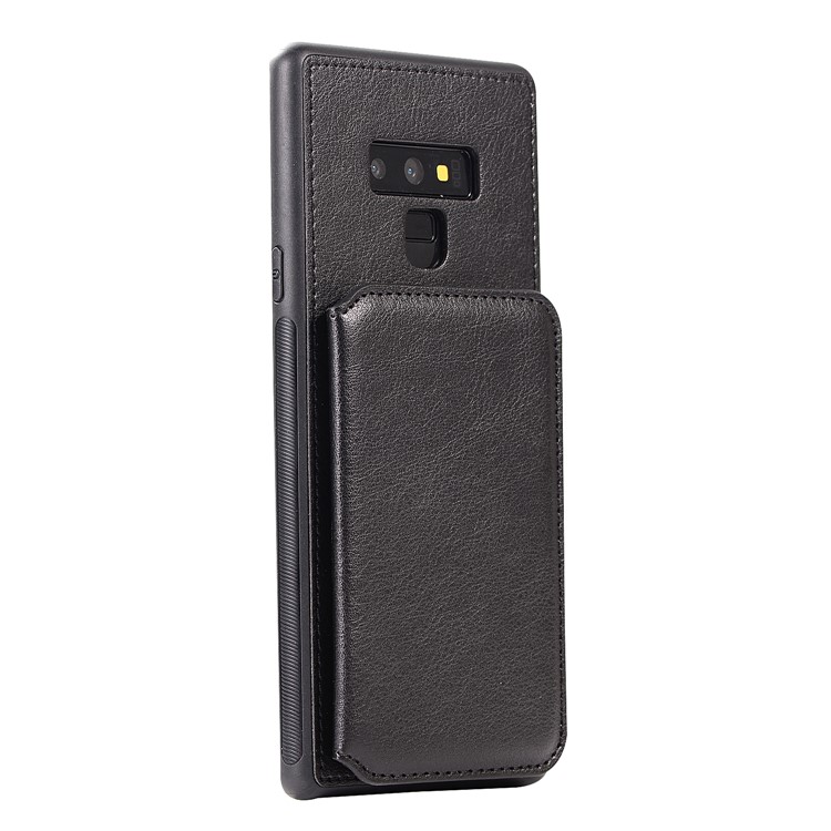 Retro Style Leather Coated PC + TPU Card Slot Kickstand Case for Samsung Galaxy Note9 N960 - Black-2
