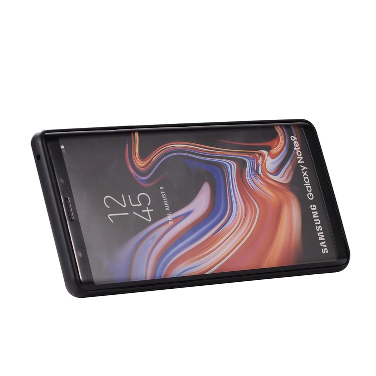 Retro Style Leather Coated PC + TPU Card Slot Kickstand Case for Samsung Galaxy Note9 N960 - Black-5