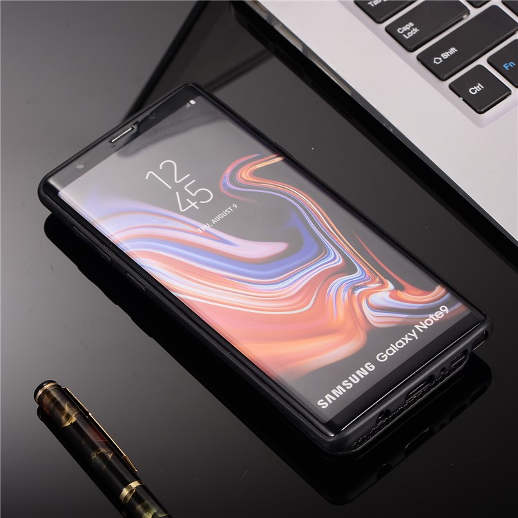 Retro Style Leather Coated PC + TPU Card Slot Kickstand Case for Samsung Galaxy Note9 N960 - Black-8