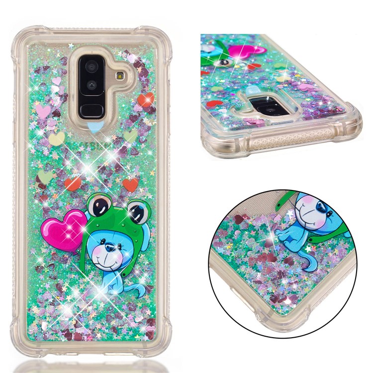 

Animal Series Glitter Powder Quicksand Shockproof TPU Mobile Phone Case for Samsung Galaxy A6 Plus (2018) / A9 Star Lite - Mouse Wearing Hat, Galaxy A6+ (2018)