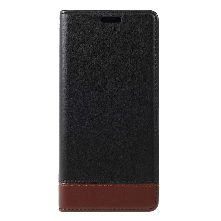 

Two-tone Splicing Stand Split Leather Phone Case Cover for Samsung Galaxy Note9 N960 - Black