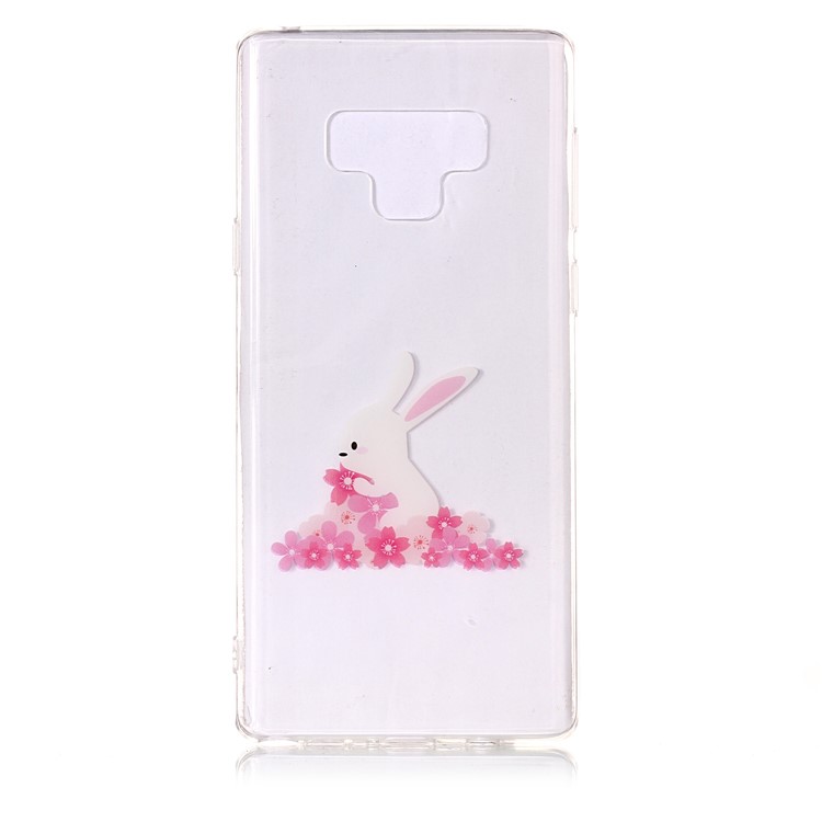

Pattern Printing IMD TPU Back Cover for Samsung Galaxy Note9 N960 - Rabbit and Flower