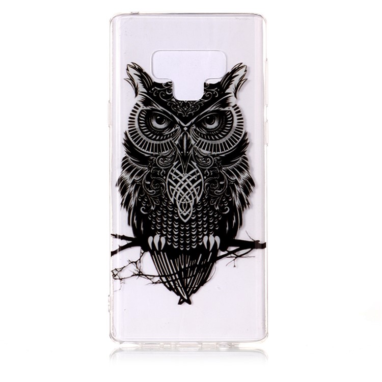

Pattern Printing TPU Flexible Case for Samsung Galaxy Note9 SM-N960 - Black Owl