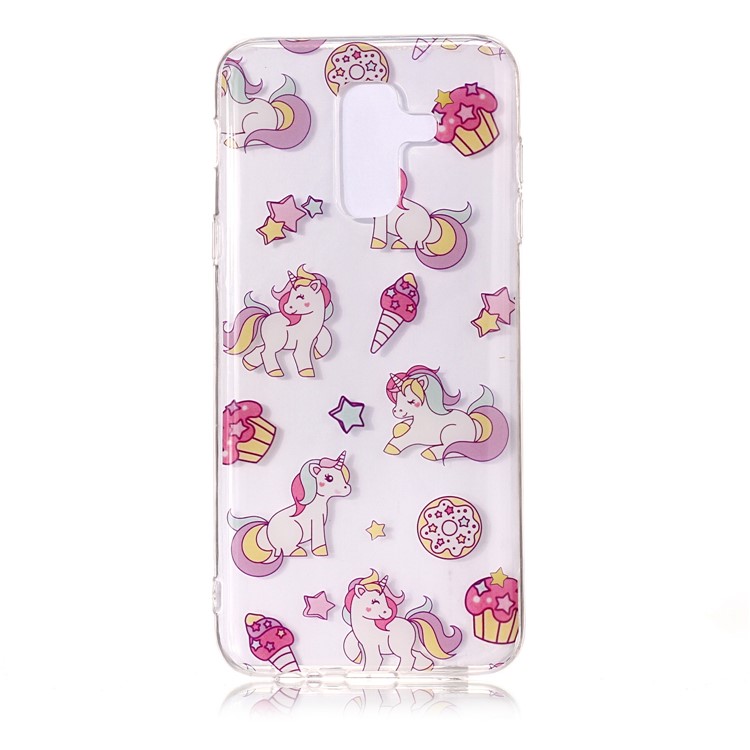 

Pattern Printing IMD TPU Back Casing for Samsung Galaxy A6 Plus (2018) / A9 Star Lite - Unicorn and Desserts, Galaxy A6+ (2018)
